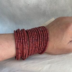 10 pcs Wood beads cuff bracelet snake holiday Christmas stuffing